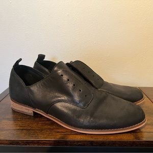 Lucky Brand Ednah Black Leather Laceless Oxford 9.5